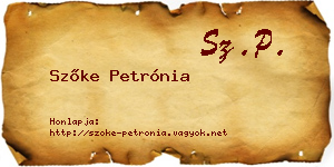 Szőke Petrónia névjegykártya