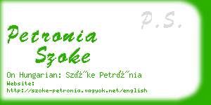 petronia szoke business card